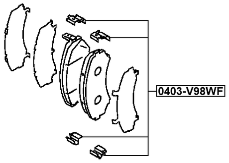 0403-V98WF - DISC BRAKE CLIP SET