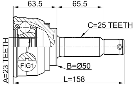 0410-005 - OUTER CV JOINT 23X50X25