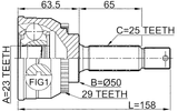 0410-005A29 - OUTER CV JOINT 23X50X25