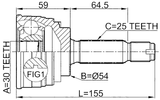 0410-009 - OUTER CV JOINT 30X54X25