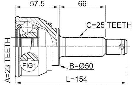 0410-011 - OUTER CV JOINT 23X50X25