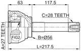 0410-014 - OUTER CV JOINT 27X56X28