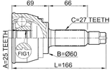 0410-023 - OUTER CV JOINT 25X60X27