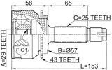 0410-038A43 - OUTER CV JOINT 29X57X25
