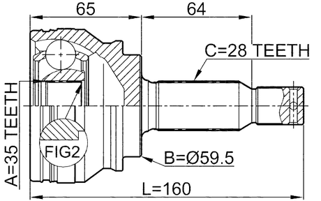 0410-CW5 - OUTER CV JOINT 35X59.5X28