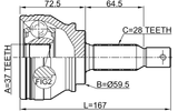 0410-CW6 - OUTER CV JOINT 37X59.5X28
