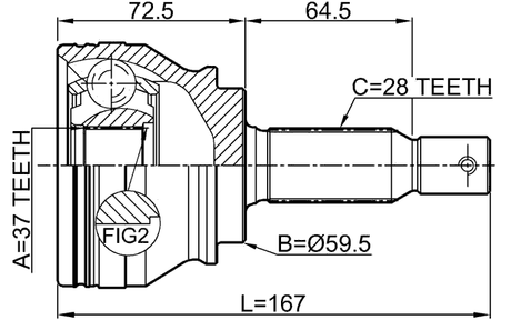 0410-CW6 - OUTER CV JOINT 37X59.5X28