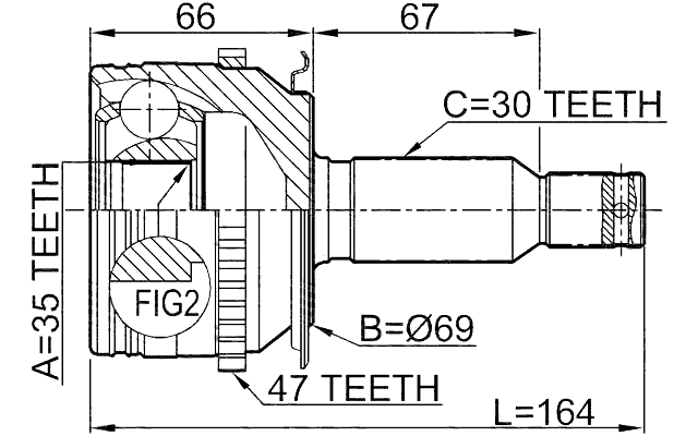 0410-KB4A47 - OUTER CV JOINT 35X69X30