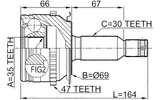 0410-KB4A47 - OUTER CV JOINT 35X69X30