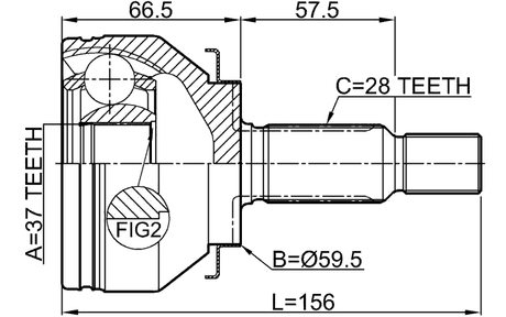 0410-NA8W - OUTER CV JOINT 37X59.3X28