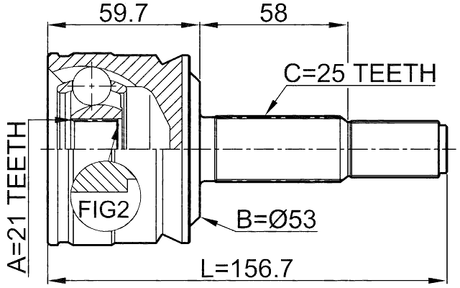 0410-Z36 - OUTER CV JOINT 21X53X25