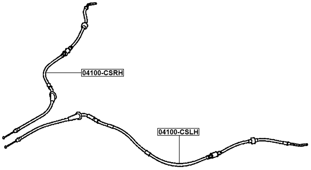 04100-CSLH - PARKING BRAKE CABLE, LEFT