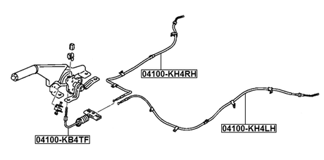 04100-KH4RH - PARKING BRAKE CABLE, RIGHT