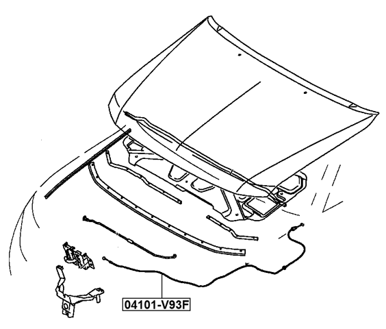 04101-V93F - CABLE ASSEMBLY HOOD LOCK CONTROL