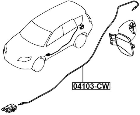04103-CW - FUEL LID LOCK CONTROL CABLE