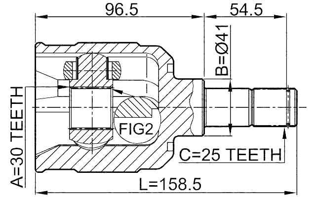 0411-CK - INNER CV JOINT 30X41X25