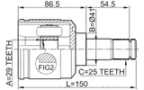 0411-CS13RH - INNER CV JOINT RIGHT 29X41X25