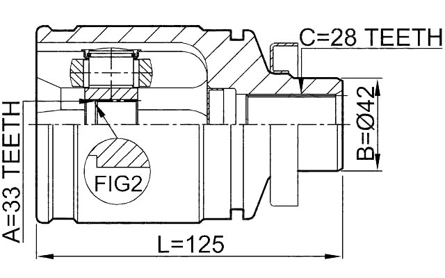 0411-CU20RH - INNER CV JOINT RIGHT 33X42X28