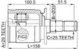 0411-CU20RR - REAR INNER CV JOINT 29X35X25