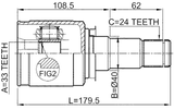 0411-CY3MTRH - INNER CV JOINT RIGHT 33X40X24