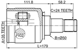 0411-CY4ALH - INNER CV JOINT LEFT 35X50X24