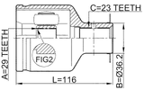 0411-DARH - INNER CV JOINT RIGHT 29X36.2X23