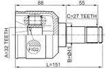 0411-DJ24 - INNER CV JOINT 32X41X27