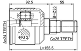 0411-E55 - INNER CV JOINT 24X35X25