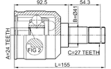 0411-EA - INNER CV JOINT 24X41X27