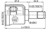 0411-EA2A - INNER CV JOINT 23X41X25