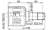 0411-EAUSA - INNER CV JOINT 30X41X27