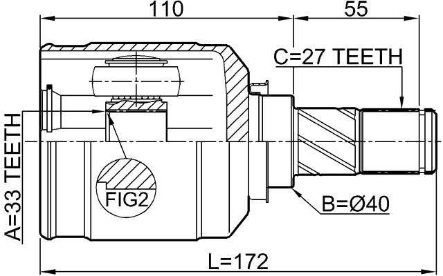 0411-GACVTLH - INNER CV JOINT 33X40X27