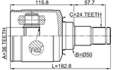0411-GALH - INNER CV JOINT LEFT 36X50X24