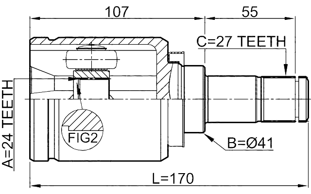 0411-NA4RH - INNER CV JOINT 24X41X27