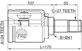 0411-NA4RH - INNER CV JOINT 24X41X27