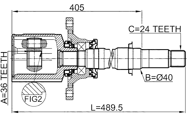 0411-NA8WRH - INNER CV JOINT RIGHT 36X40X24