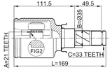 0411-Z30 - INNER CV JOINT 21X35X33