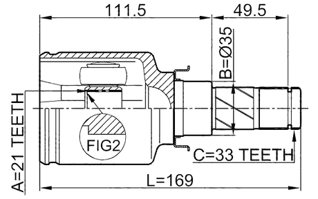 0411-Z30 - INNER CV JOINT 21X35X33