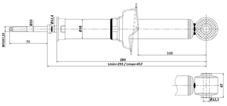 04110-004R - REAR SHOCK ABSORBER GAS.TWIN TUBE
