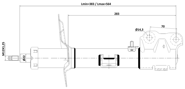 04110-006FR - SHOCK ABSORBER FRONT RIGHT GAS.TWIN TUBE
