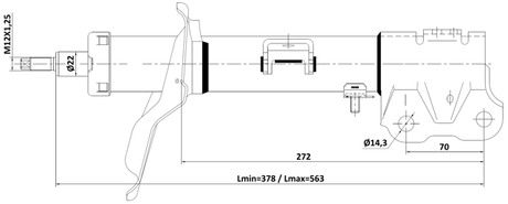 04110-007FL - SHOCK ABSORBER FRONT LEFT GAS.TWIN TUBE