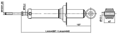 04110-011R - REAR SHOCK ABSORBER GAS.TWIN TUBE
