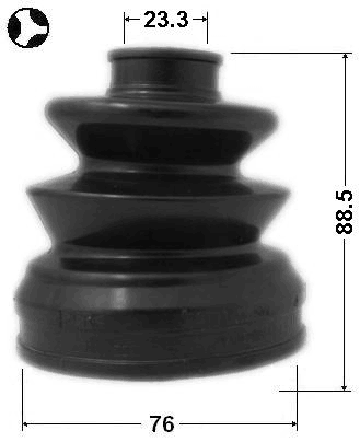0415-DJ24 - BOOT INNER CV JOINT KIT 76X88.5X23.3