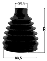 0415P-V97 - BOOT INNER CV JOINT KIT PVC 83.5X99X28.5