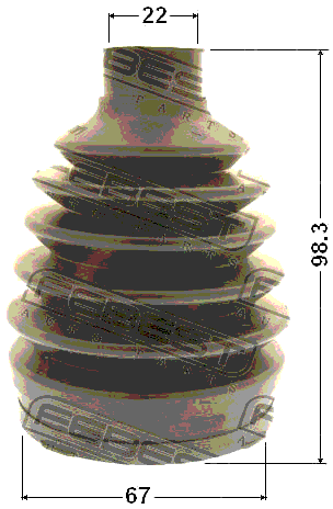 0417P-CWRR - BOOT OUTER CV JOINT KIT PVC 67X98.3X22