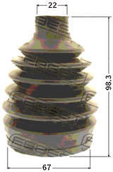 0417P-CWRR - BOOT OUTER CV JOINT KIT PVC 67X98.3X22