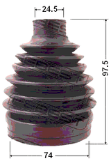 0417P-CY2 - BOOT OUTER CV JOINT KIT PVC 74X97.5X24.5