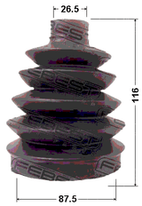 0417P-DJ24 - BOOT OUTER CV JOINT KIT PVC 87.5X116X26.5