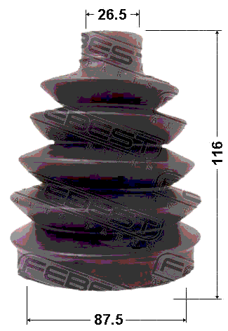 0417P-DJ24 - BOOT OUTER CV JOINT KIT PVC 87.5X116X26.5