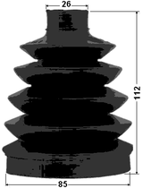 0417P-EA3 - BOOT OUTER CV JOINT KIT PVC 85X112X26